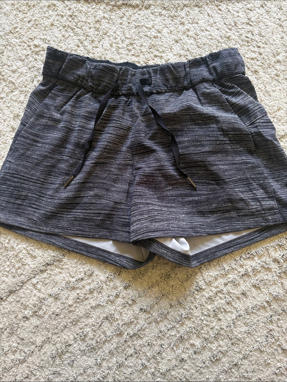 lululemon athletica Heather Charcoal Stretch Running Shorts